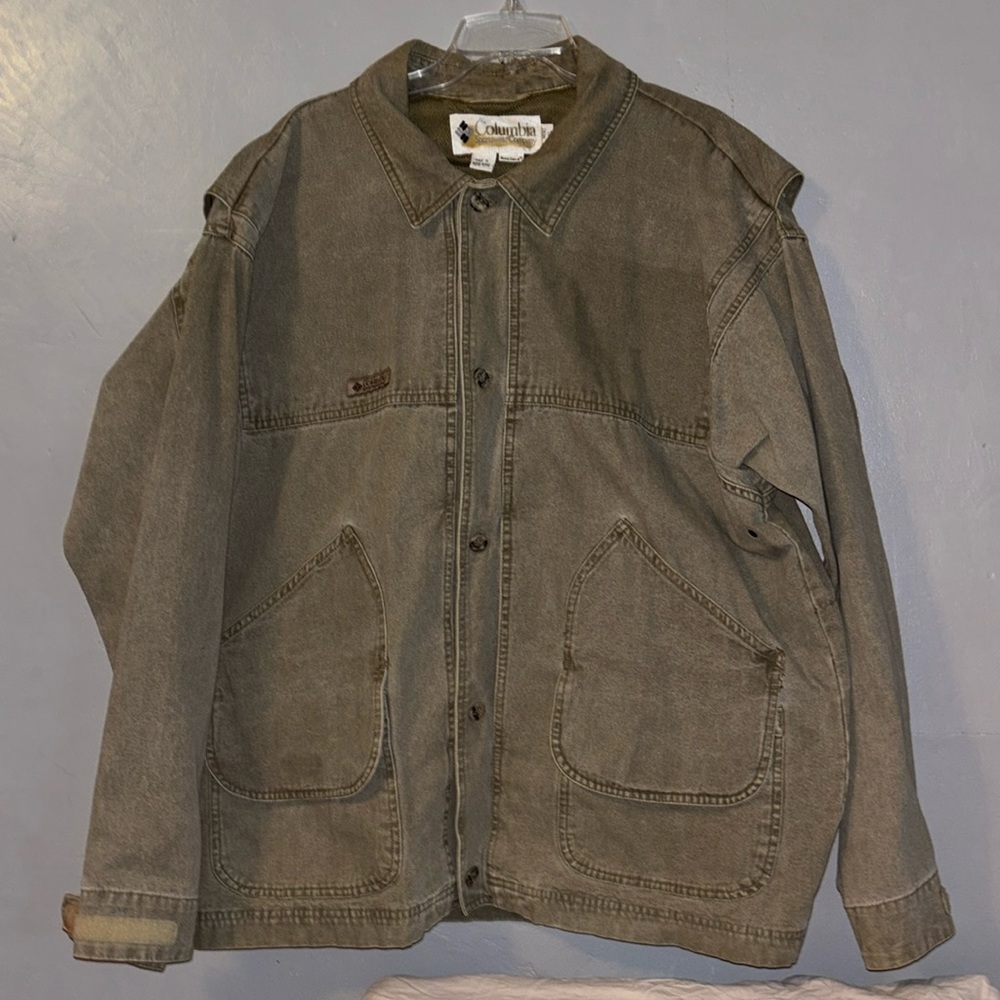 Men’s button up field jacket, Olive Green, XL, Columbia, radial sleeve